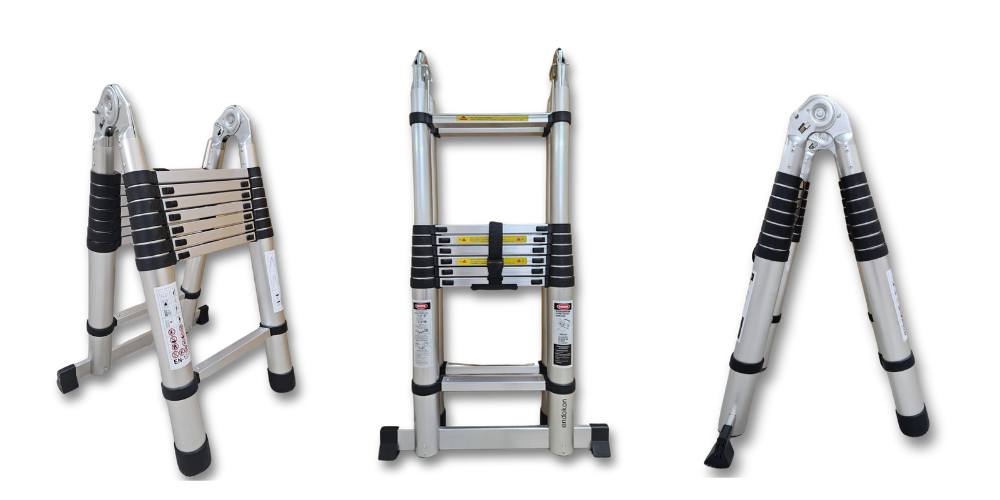 250 + 250 cm. - 8+8 Basamaklı Teleskopik Merdiven: Güvenli ve Dayanıklı Yapısıyla Öne Çıkıyor