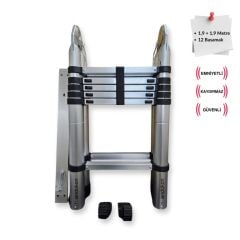 Endokon 190+190 cm. 6+6 basamak A Tipi Teleskopik Alüminyum Merdiven - Uzayan Merdiven