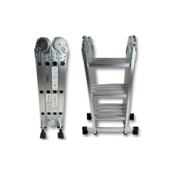 Endokon 3,46 Metre - 12  Basamaklı Katlanır Akrobat Merdiven - Büyük Menteşe - Kalın Profil