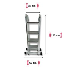 Endokon 4,56 Metre - 16  Basamaklı Katlanır Akrobat Merdiven - Büyük Menteşe - Kalın Profil