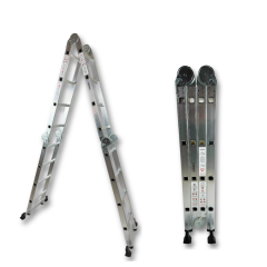 Endokon 4,56 Metre - 16  Basamaklı Katlanır Akrobat Merdiven - Büyük Menteşe - Kalın Profil