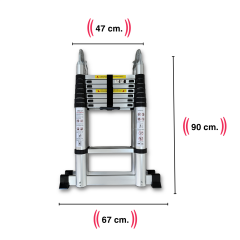 Endokon 250 + 250 cm. - 8+8  Basamaklı Teleskopik Merdiven - A Tipi Uzayan Merdiven