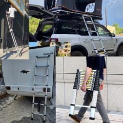 Endokon 13 basamak - 380 cm. KANCALI Teleskopik Alüminyum Merdiven - I Tipi Uzayan Merdiven