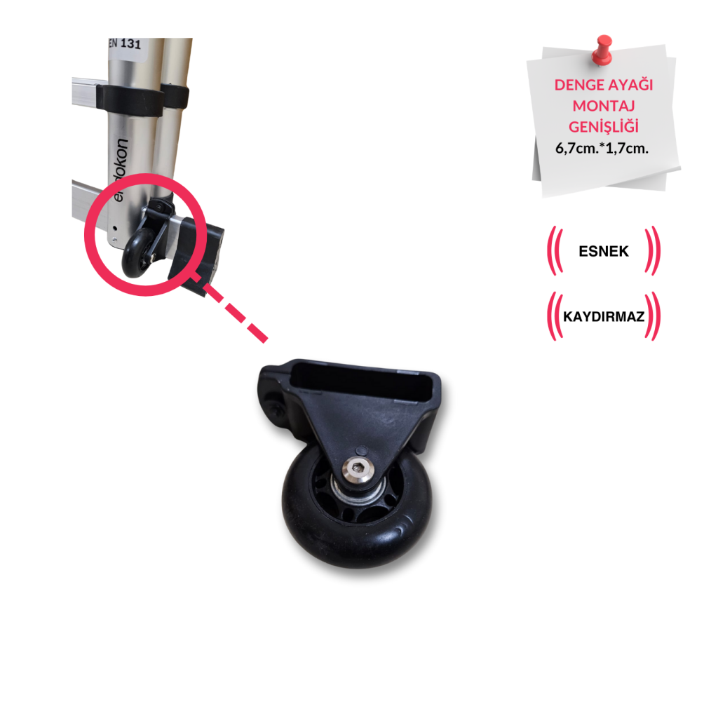 Endokon Merdiven Taşıma Tekerleği - Alüminyum Merdivenler İçin
