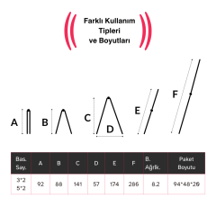 Endokon 300 cm. 10 Basamak A ve I Tipi Katlanıp Uzayabilen Mini Dev Alüminyum Merdiven