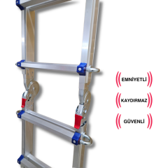 Endokon 510 cm. 18 Basamak A ve I Tipi Katlanıp Uzayabilen Mini Dev Alüminyum Merdiven