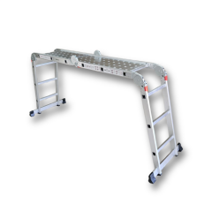 Endokon PLATFORMLU 3,46 Metre - 12  Basamaklı Katlanır Akrobat Merdiven - Büyük Menteşe - Kalın Profil