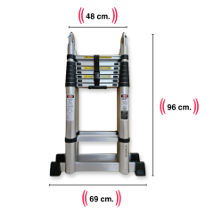 Endokon 320 + 320 cm - 8+8  Basamaklı Teleskopik Merdiven -  A Tipi Uzayan Merdiven