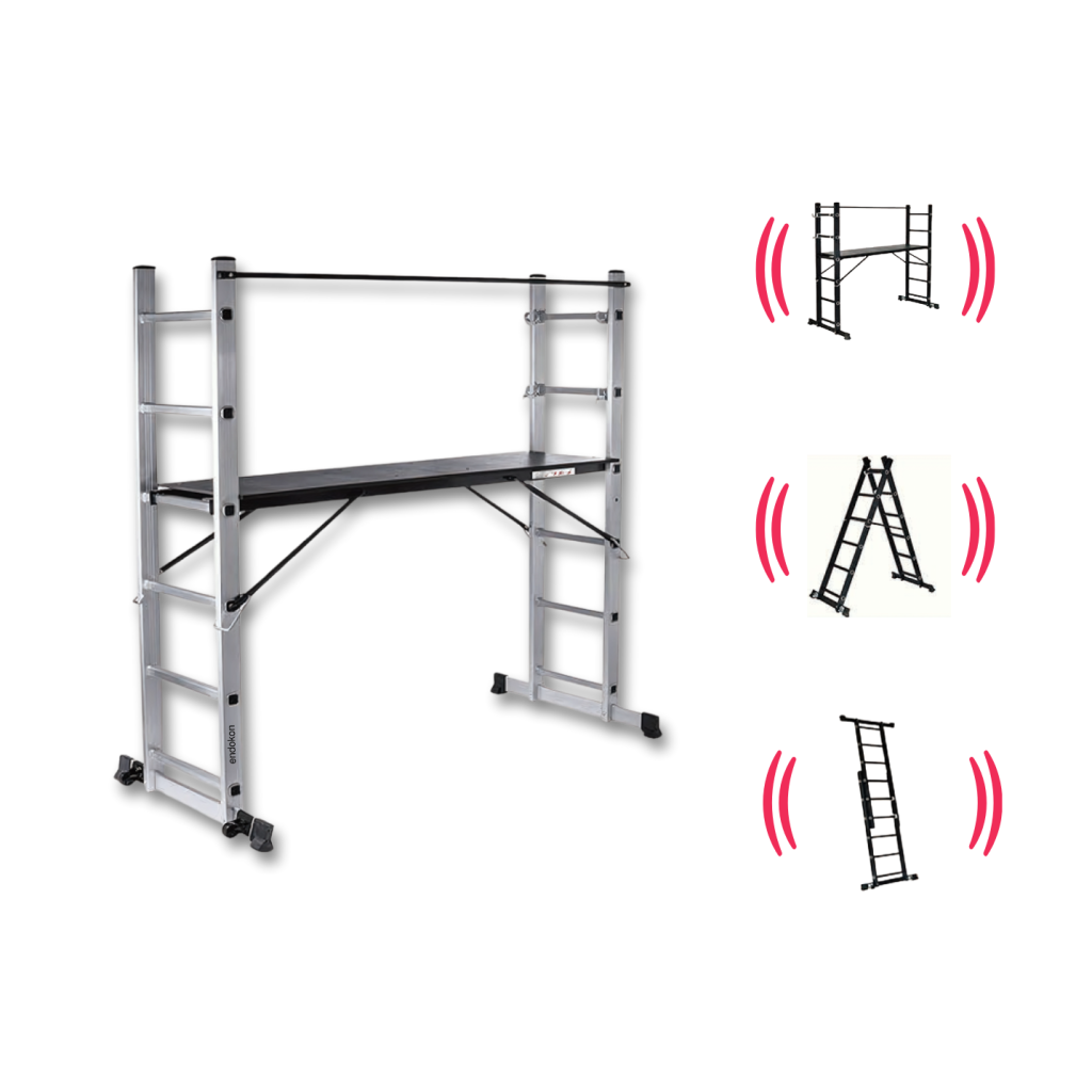 Endokon 2*6 164 cm Portatif Alüminyum İskele Merdiven Kombinasyonu