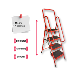 Endokon Tutma Kollu 4 Basamaklı Merdiven, Geniş Basamaklı