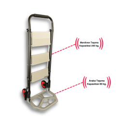 Endokon Portatif Çekçekli Merdiven - Tekerlekli - İkisi Bir Arada - 3 Basamaklı