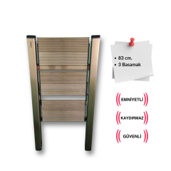 Endokon Katlanır Şık Merdiven Bronz 3 Basamaklı - Alüminyum - Ev - Ofis Merdiveni