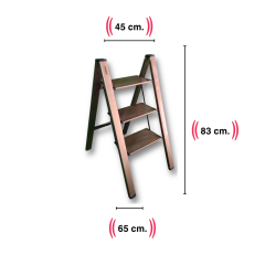 Endokon Katlanır Şık Merdiven Bronz 3 Basamaklı - Alüminyum - Ev - Ofis Merdiveni