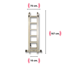 3x6 Basamak A Tipi Sürgülü Alüminyum Merdiven