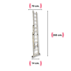 3x6 Basamak A Tipi Sürgülü Alüminyum Merdiven