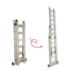 3x6 Basamak A Tipi Sürgülü Alüminyum Merdiven