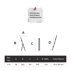 3x6 Basamak A Tipi Sürgülü Alüminyum Merdiven