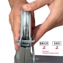 Çelik 190+190 cm. 6+6 basamak A Tipi Teleskopik Merdiven - Uzayan Merdiven