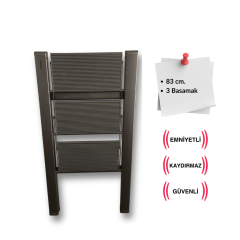 Endokon Katlanır Şık Merdiven Antrasit 3 Basamaklı - Alüminyum - Ev - Ofis Merdiveni