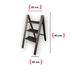 Endokon Katlanır Şık Merdiven Antrasit 3 Basamaklı - Alüminyum - Ev - Ofis Merdiveni