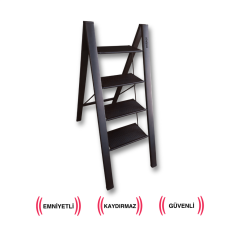 Endokon Katlanır Şık Merdiven Antrasit 4 Basamaklı - Alüminyum - Ev - Ofis Merdiveni