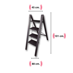 Endokon Katlanır Şık Merdiven Antrasit 4 Basamaklı - Alüminyum - Ev - Ofis Merdiveni