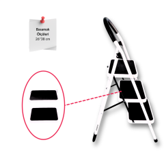 Endokon Çelik 4 Basamaklı Geniş Basamak Ev - Ofis Tipi Merdiven - Tutacaklı