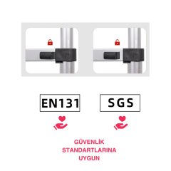 Endokon 10 Basamak - 290 cm. Teleskopik Alüminyum Merdiven - I Tipi Uzayan Merdiven