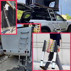 Endokon 13 basamak - 380 cm. Teleskopik Alüminyum Merdiven - I Tipi Uzayan Merdiven