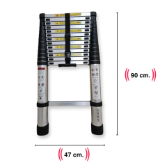 Endokon 410 cm. - 14  Basamaklı Teleskopik Alüminyum Merdiven - I Tipi Uzayan Merdiven