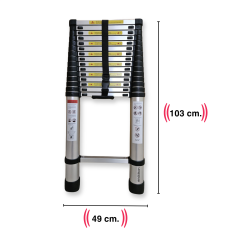 Endokon 620 cm. - 16  Basamaklı Teleskopik Alüminyum Merdiven - I Tipi Uzayan Merdiven