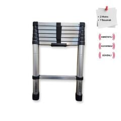 Endokon 7 Basamaklı - 200 cm. Teleskopik Alüminyum Merdiven - I Tipi Uzayan Merdiven