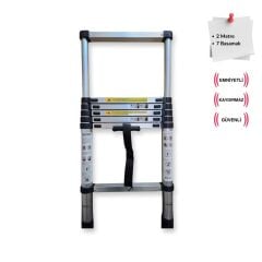 Endokon 7 Basamaklı - 200 cm. Teleskopik Alüminyum Merdiven - I Tipi Uzayan Merdiven
