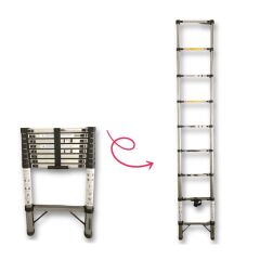 Çelik 9 Basamaklı - 260 cm. Teleskopik Merdiven - I Tipi Uzayan Merdiven