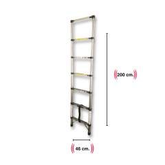 Çelik Endokon 7 Basamaklı - 200 cm. Teleskopik Merdiven - I Tipi Uzayan Merdiven