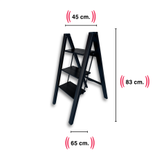 Endokon Katlanır Şık Merdiven Antrasit 3 Basamaklı - Alüminyum - Ev - Ofis Merdiveni