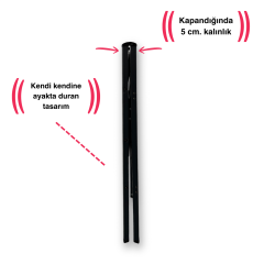 Endokon Katlanır Şık Merdiven Antrasit 3 Basamaklı - Alüminyum - Ev - Ofis Merdiveni