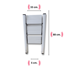 Endokon Katlanır Şık Merdiven Gümüş 3 Basamaklı - Alüminyum - Ev - Ofis Merdiveni