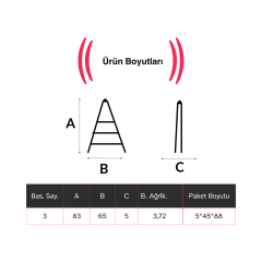 Endokon Katlanır Şık Merdiven Gümüş 3 Basamaklı - Alüminyum - Ev - Ofis Merdiveni
