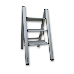 Endokon Katlanır Şık Merdiven Gümüş 3 Basamaklı - Alüminyum - Ev - Ofis Merdiveni