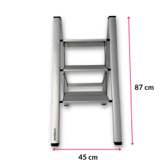 Endokon Katlanır Şık Merdiven Gümüş 3 Basamaklı - Alüminyum - Ev - Ofis Merdiveni