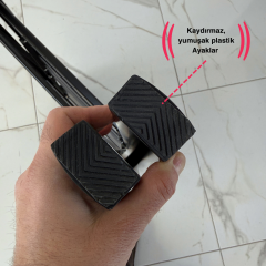 Endokon Katlanır Şık Merdiven Gümüş 3 Basamaklı - Alüminyum - Ev - Ofis Merdiveni