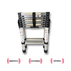 Endokon 230 + 190cm. - 8+7 Basamaklı Teleskopik Merdiven - A Tipi Uzayan Merdiven