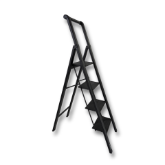 Endokon Tutma Kollu Şık Alüminyum Merdiven – 4 Basamaklı - Geniş Basamak, Kalın Profil