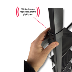 Endokon Tutma Kollu Şık Alüminyum Merdiven – 4 Basamaklı - Geniş Basamak, Kalın Profil