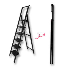 Endokon Tutma Kollu Şık Alüminyum Merdiven – 6 Basamaklı - Geniş Basamak, Kalın Profil