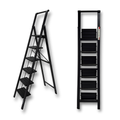 Endokon Tutma Kollu Şık Alüminyum Merdiven – 6 Basamaklı - Geniş Basamak, Kalın Profil