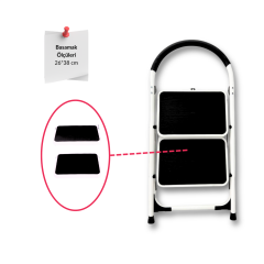 Endokon Çelik 2 Basamaklı Geniş Basamak Ev - Ofis Tipi Merdiven - Tutacaklı