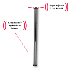 Endokon Katlanır Şık Merdiven Gümüş 3 Basamaklı - Alüminyum - Ev - Ofis Merdiveni