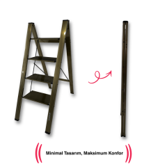 Endokon Katlanır Şık Merdiven Bronz 4 Basamaklı - Alüminyum - Ev - Ofis Merdiveni
